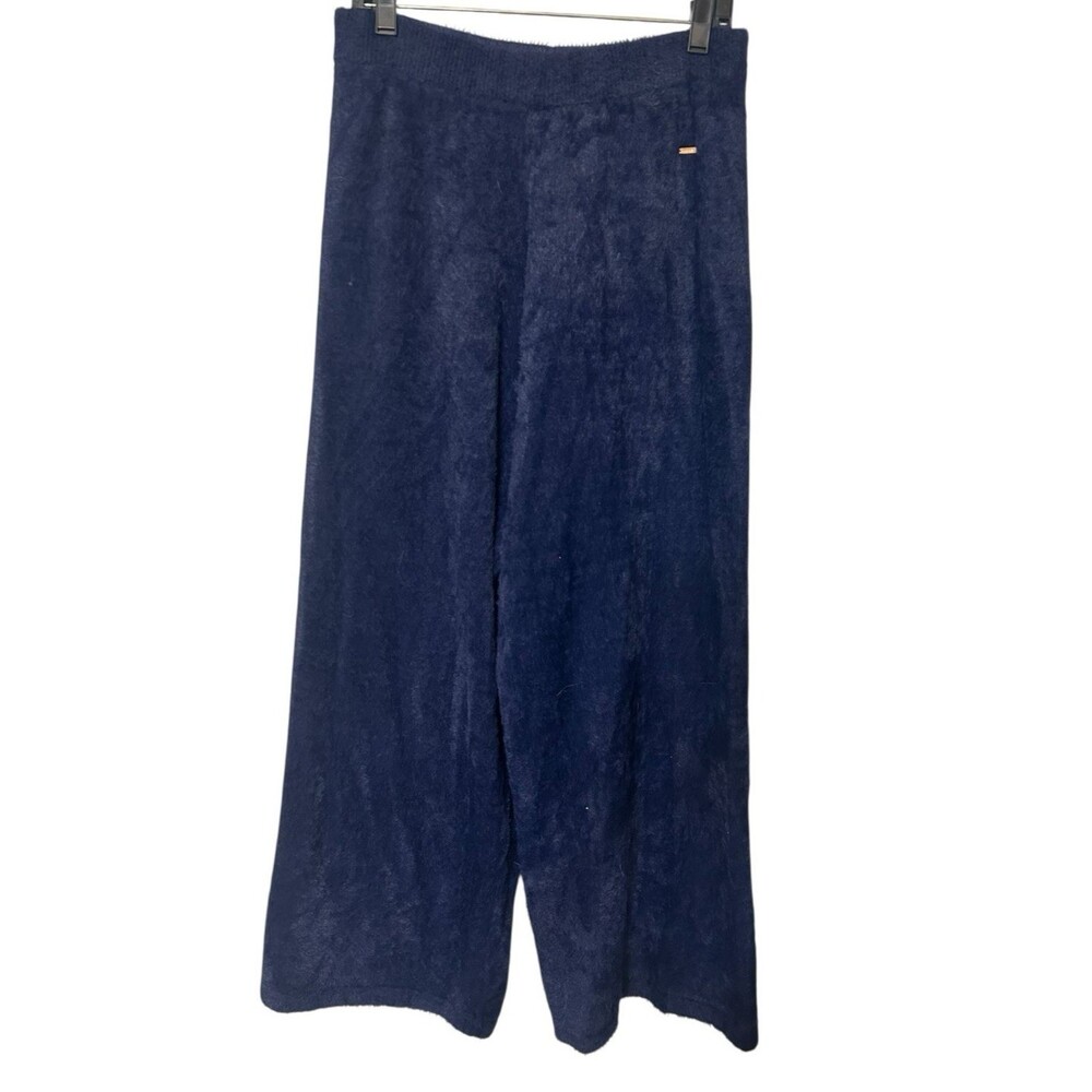 Savage Fenty Womens 1X Blue Fluzzy Soft Wide Leg Elastic Waist Pullover Pants